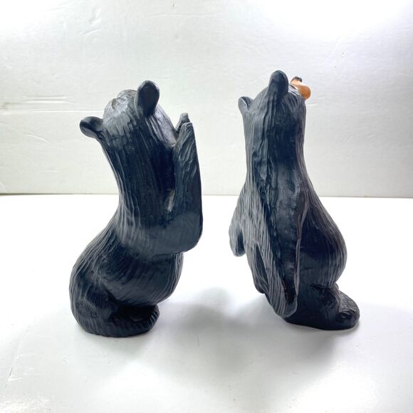 Black Bearfoots Bookend Figurines By Montana Artist Jeff Fleming 8" Singing Tree - Picture 3 of 14